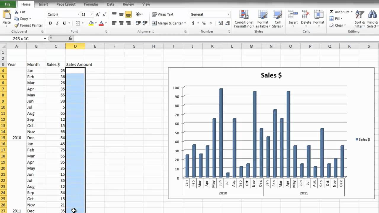 Microsoft Excel 2010 Graph